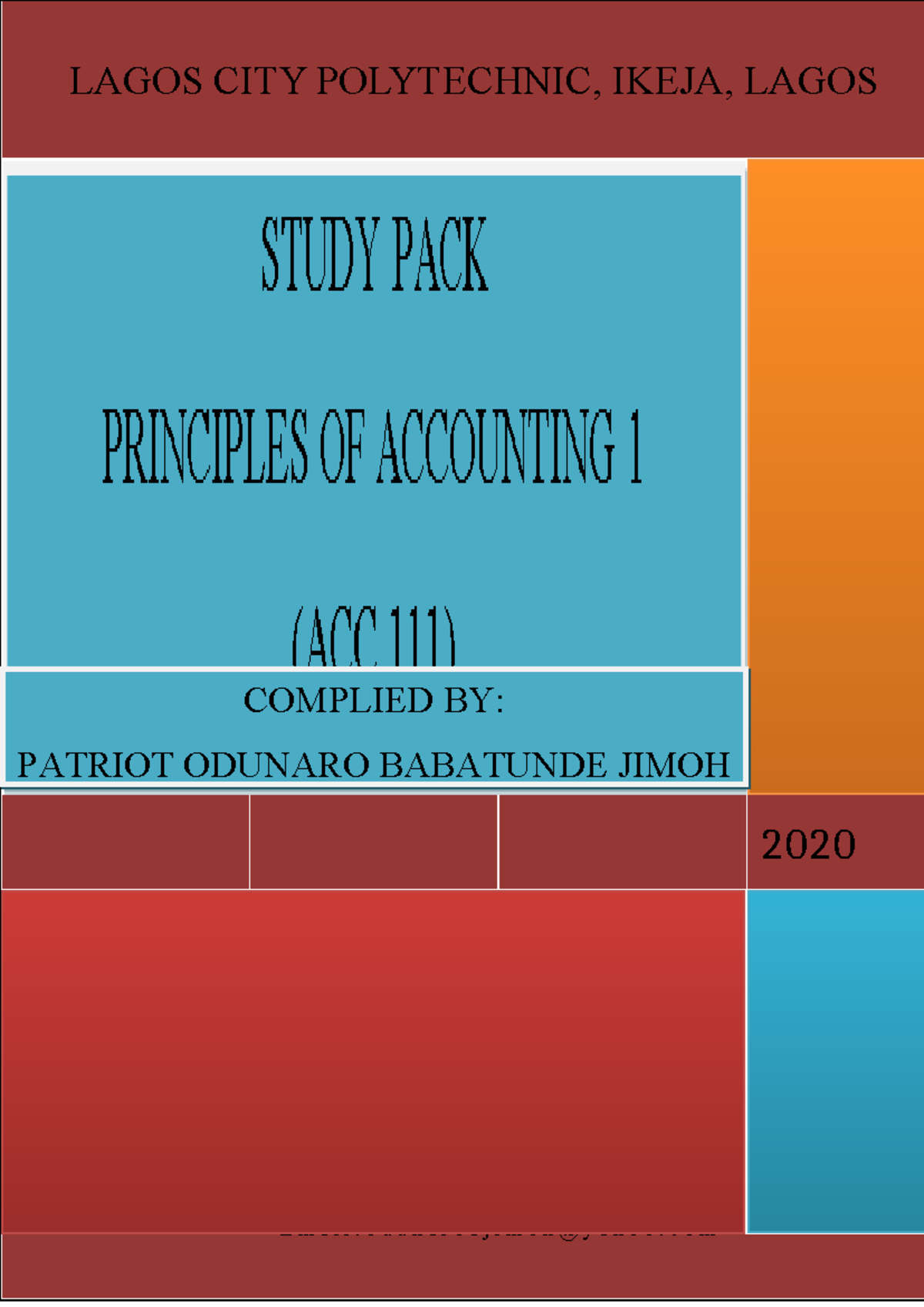 ACC 111 Study Pack: Principles of Accounting 1 Overview - Studocu