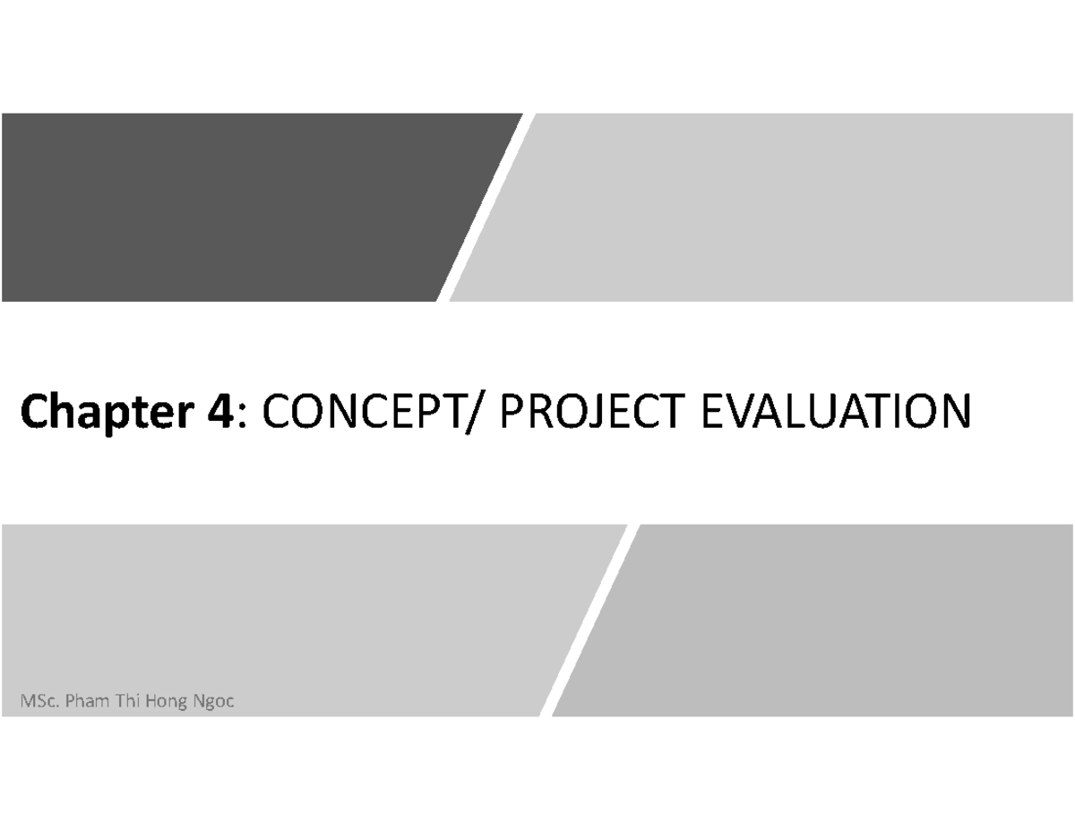 New Product Development - Chapter 4: Project Evaluation (MSc) - Studocu
