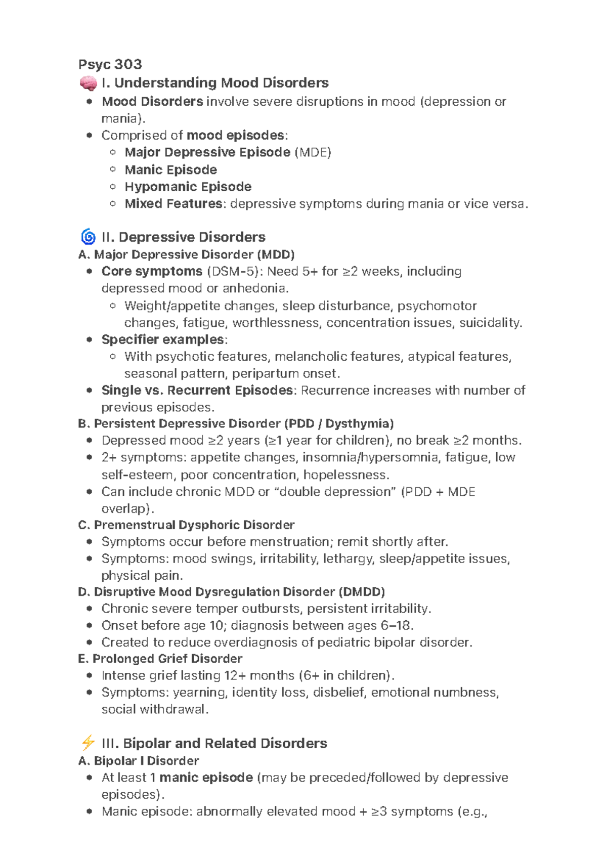 Psyc 303 - Understanding Mood Disorders and Eating Disorders Overview ...
