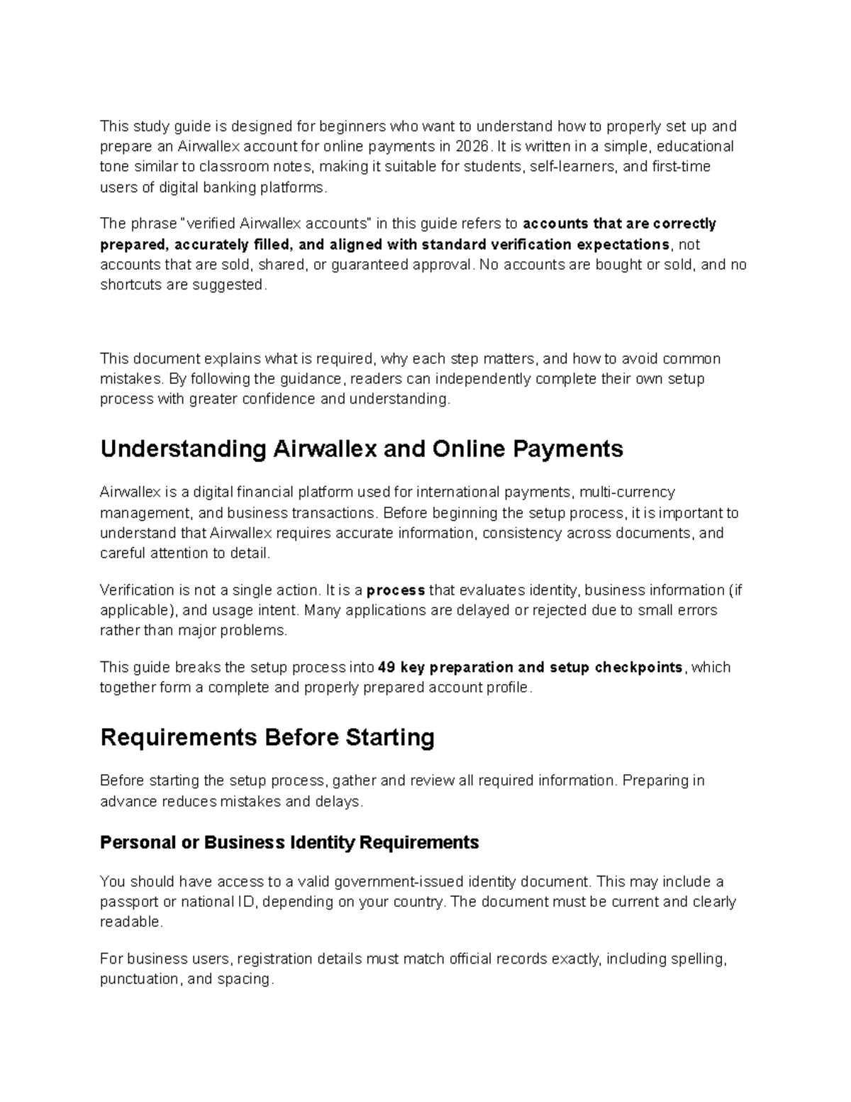 Airwallex Account Setup Guide for Beginners (2026) - Studocu