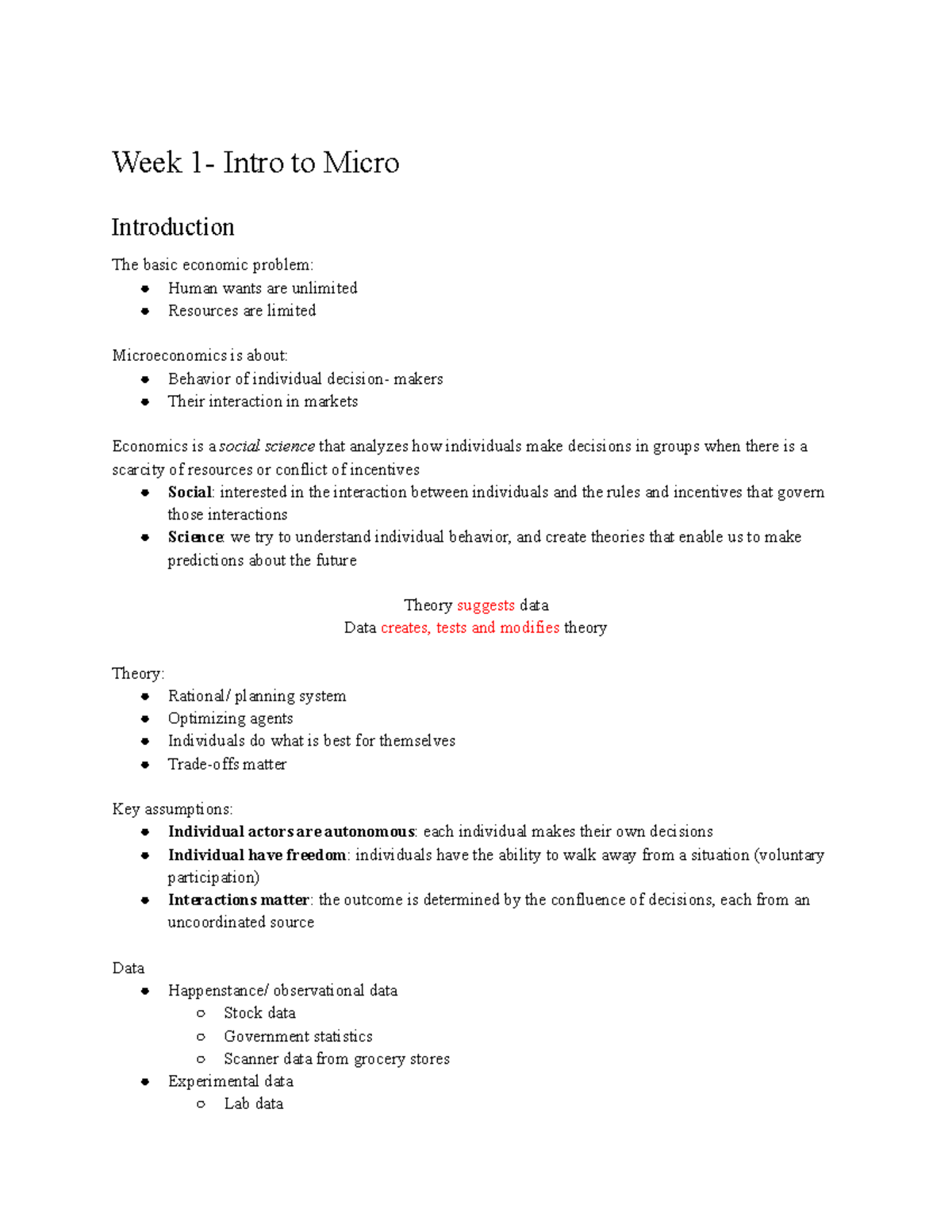 Micro Lecture Notes (Chapters 1-6) for Intro to Microeconomics - Studocu
