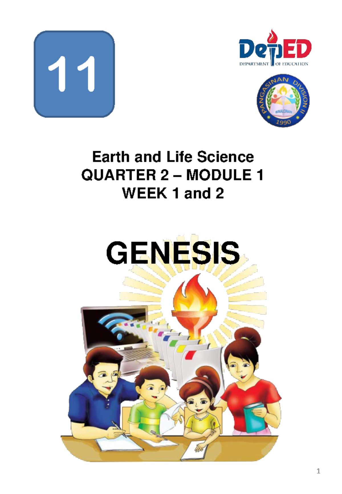 Earth and Life Science Q2 Module 1: Genesis Overview (Weeks 1-2) - Studocu