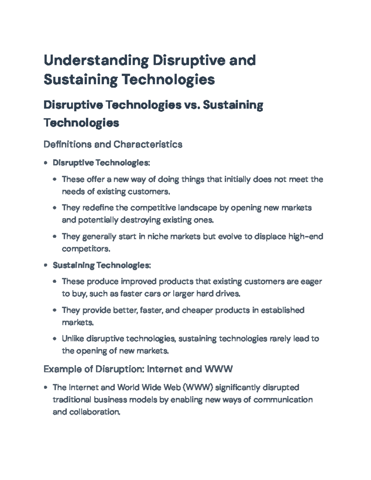 Ebusiness Strategies: Navigating Disruptive & Sustaining Technologies ...