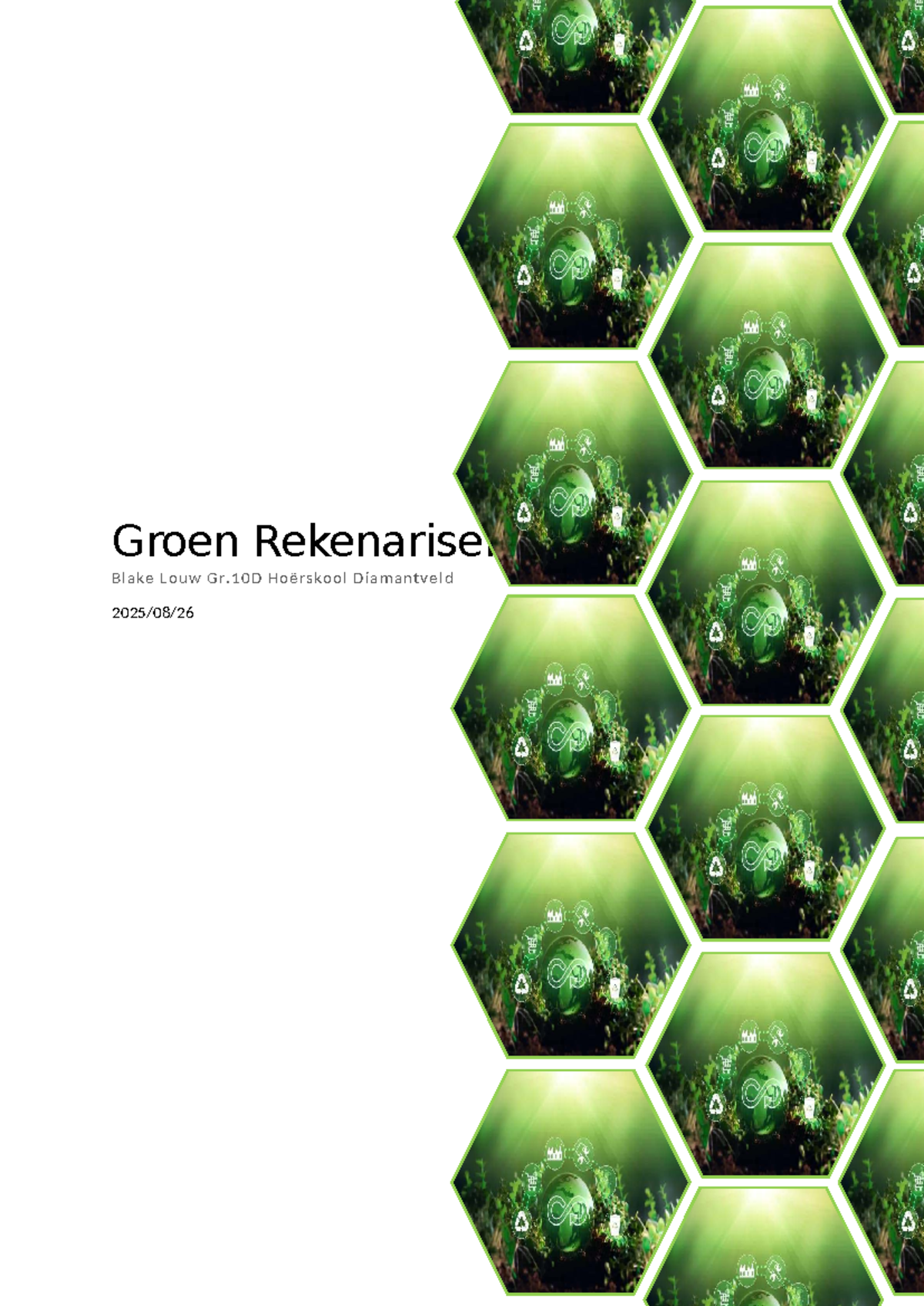 Beplanningsdokument: Rtt Taak - Groen Rekenarisering Gr.10D - Studocu