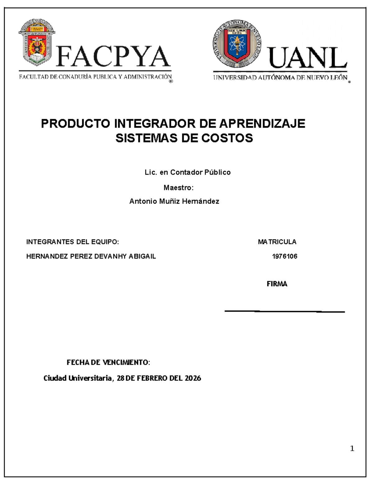 PIA SC 2026: Análisis de Sistemas de Costos en Contabilidad - Studocu