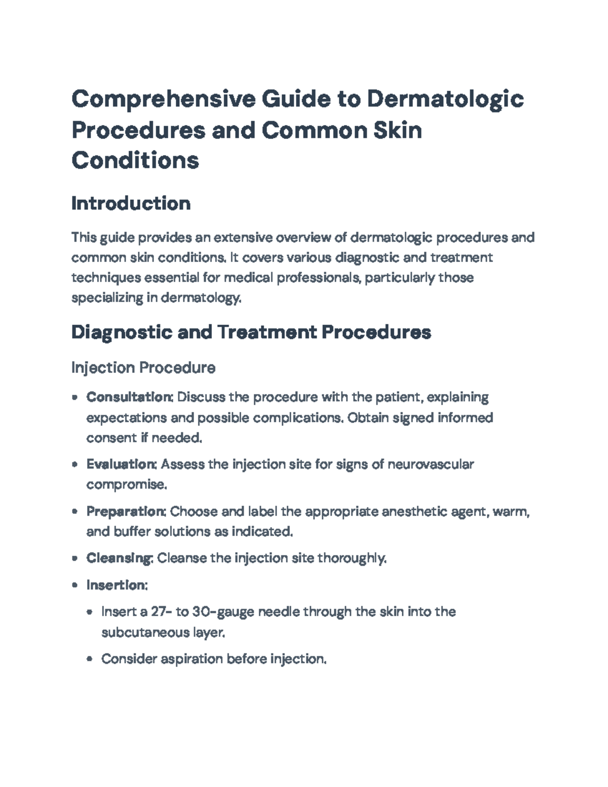 Comprehensive Guide to Dermatologic Procedures and Skin Conditions ...