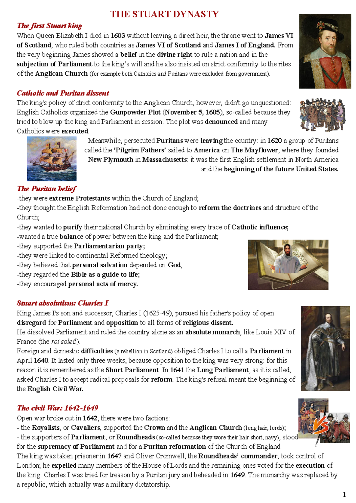 The Stuart Dynasty: Key Events and Figures in English History - Studocu