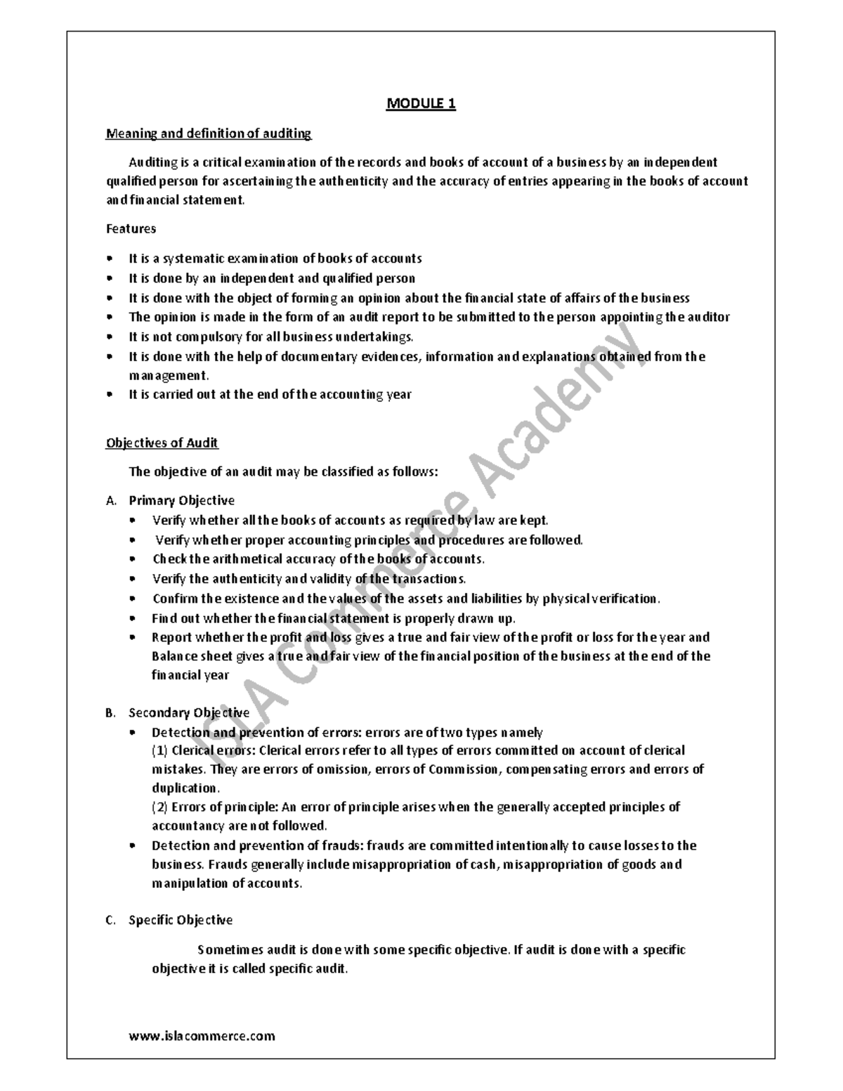 Module 1 - Auditing Fundamentals and Principles Explained - Studocu