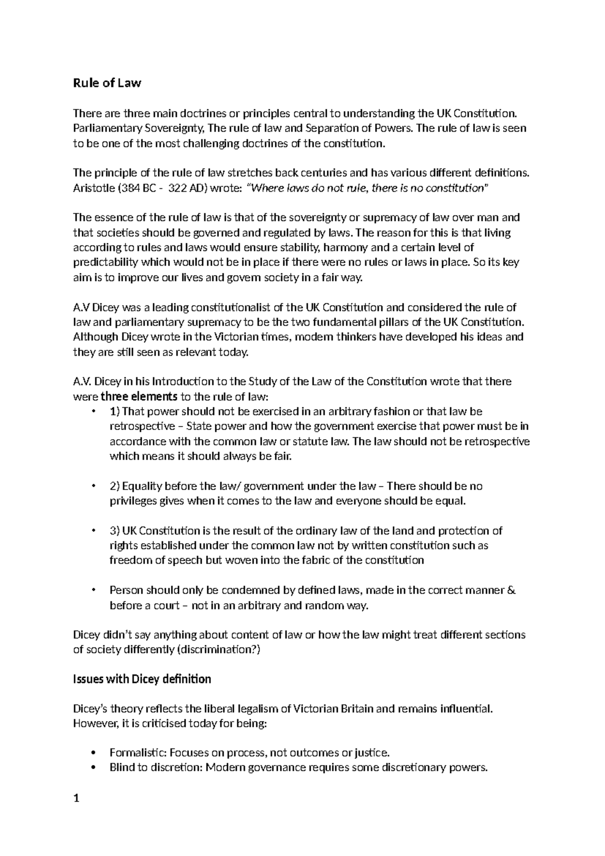 Rule of Law: Key Doctrines in the UK Constitution - Constitutional ...
