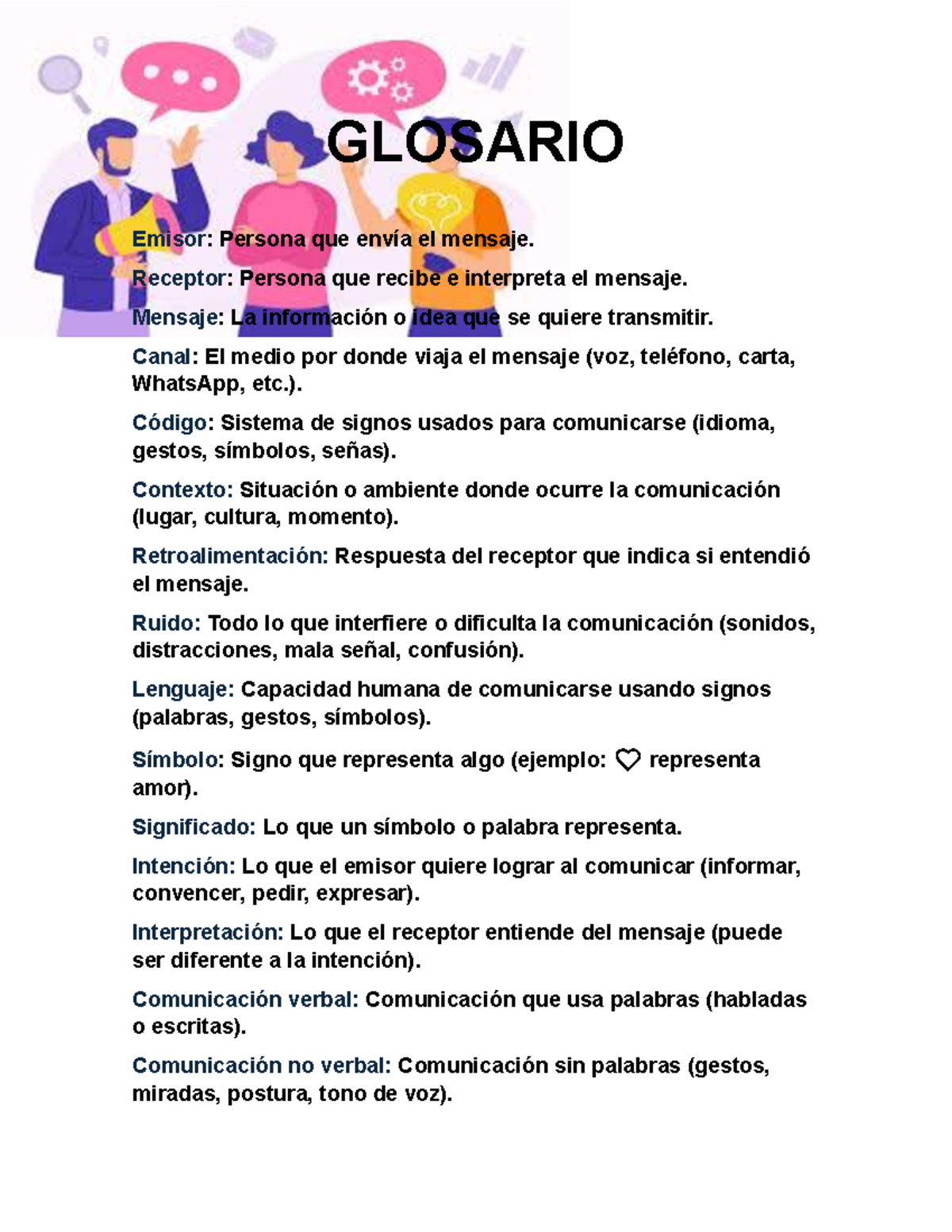 Glosario de Términos de Comunicación - GLOSARIO 1 - Studocu