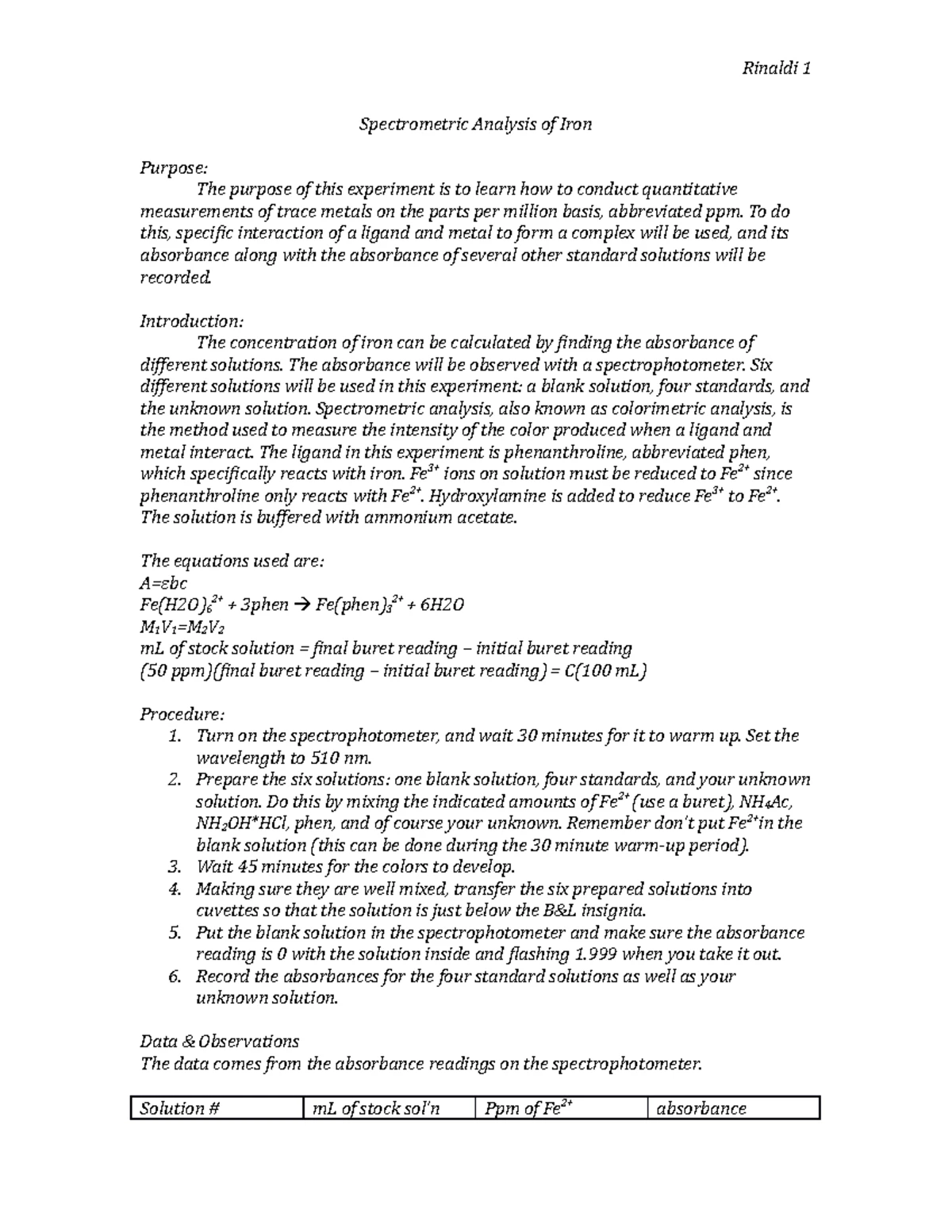 CHM113Cond Grav Report Guidelines - CHM 113 Lab: REPORT GUIDELINES FOR ...