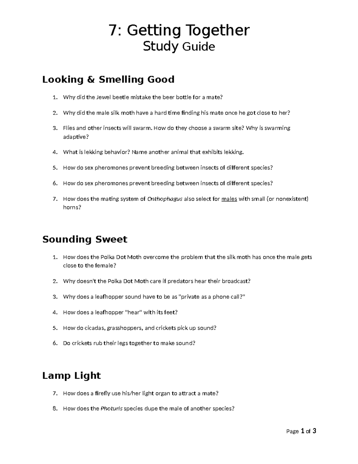 Unit 7 Study Guide-1 - 7: Getting Together Study Guide Looking ...