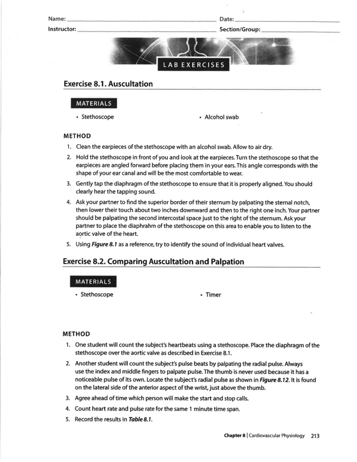Cardiovascular Physiology Lab Report - Human Physiology Course - Studocu
