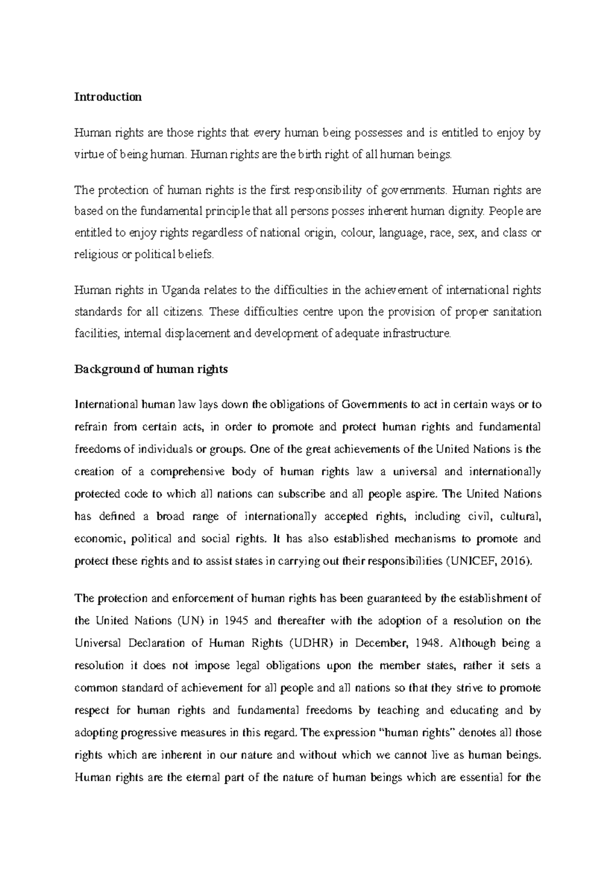 Human Rights Overview - Grade 7 Essay Notes on HRights - Studocu