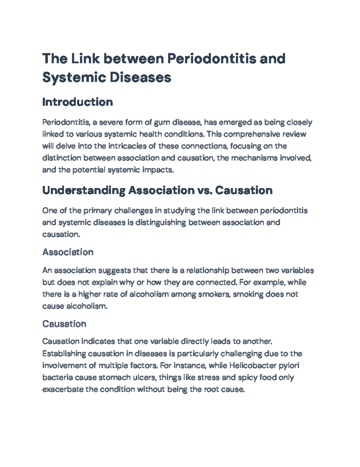 The Link Between Periodontitis and Systemic Diseases: A Comprehensive ...