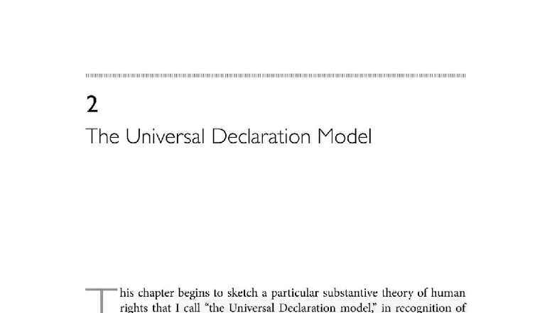 Chapter 2: The Universal Declaration Model - Human Rights Theory and ...