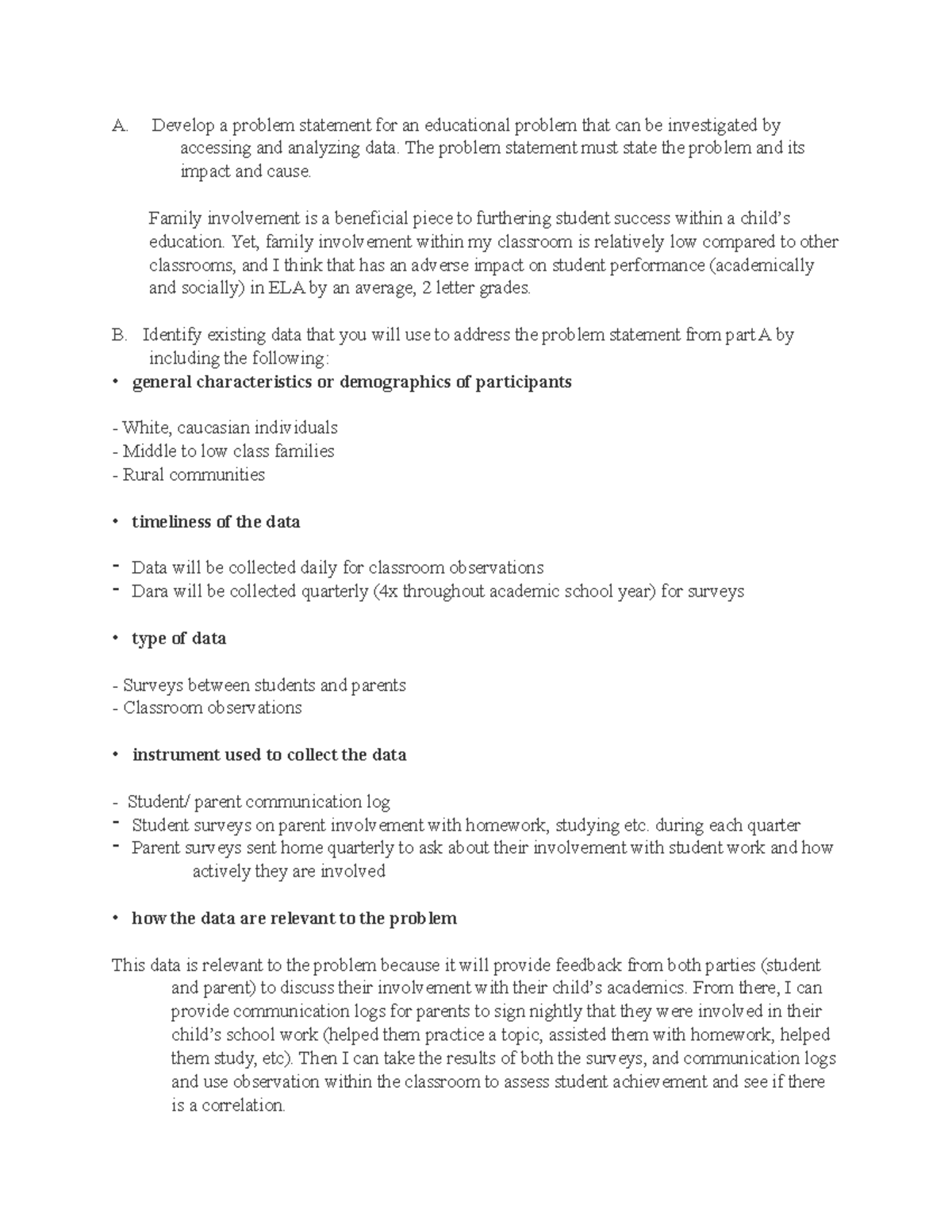 OJM2 TASK 2 document - A. Develop a problem statement for an ...
