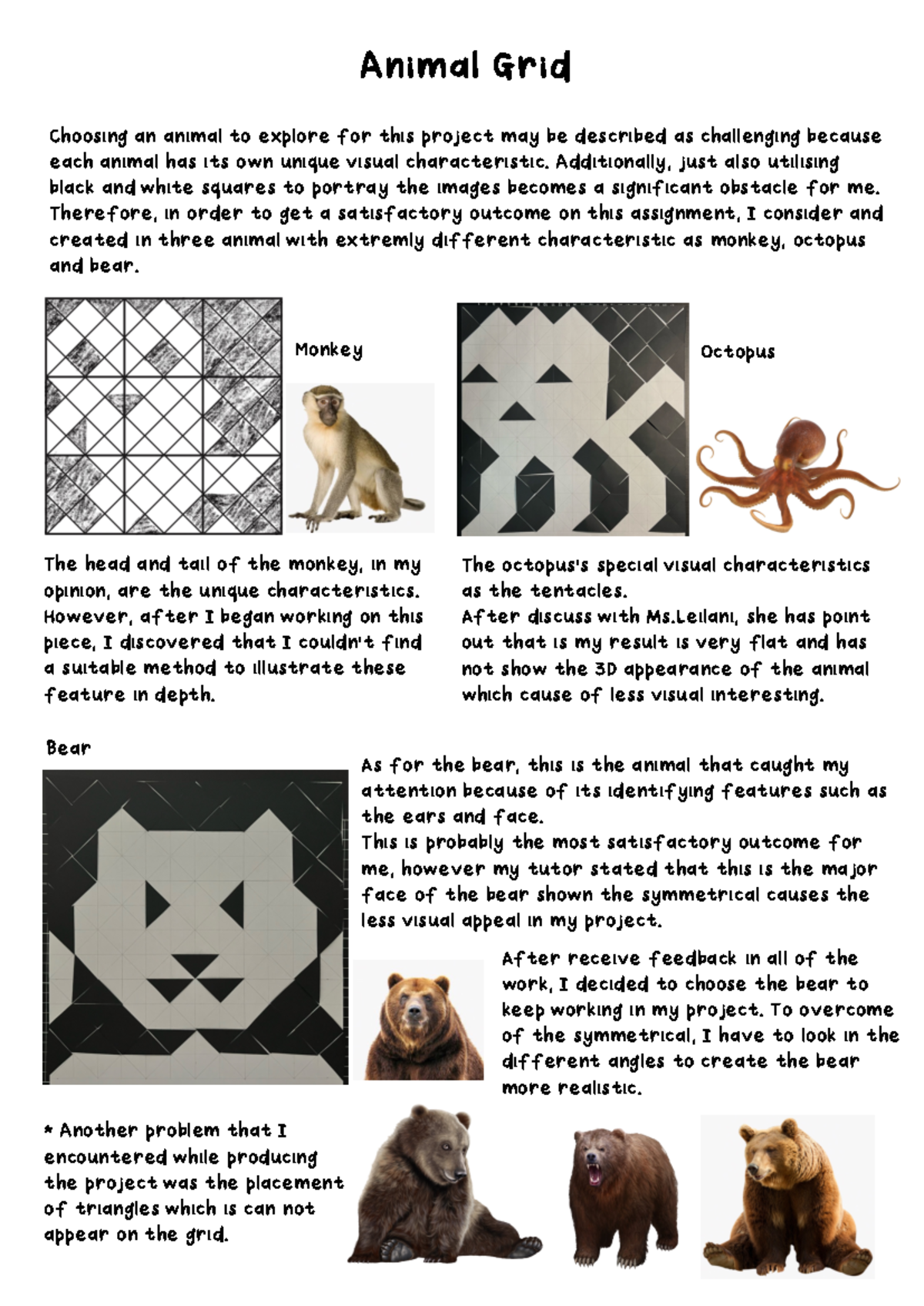 Assessment 1: Exploring Animal Characteristics through Grids - Studocu