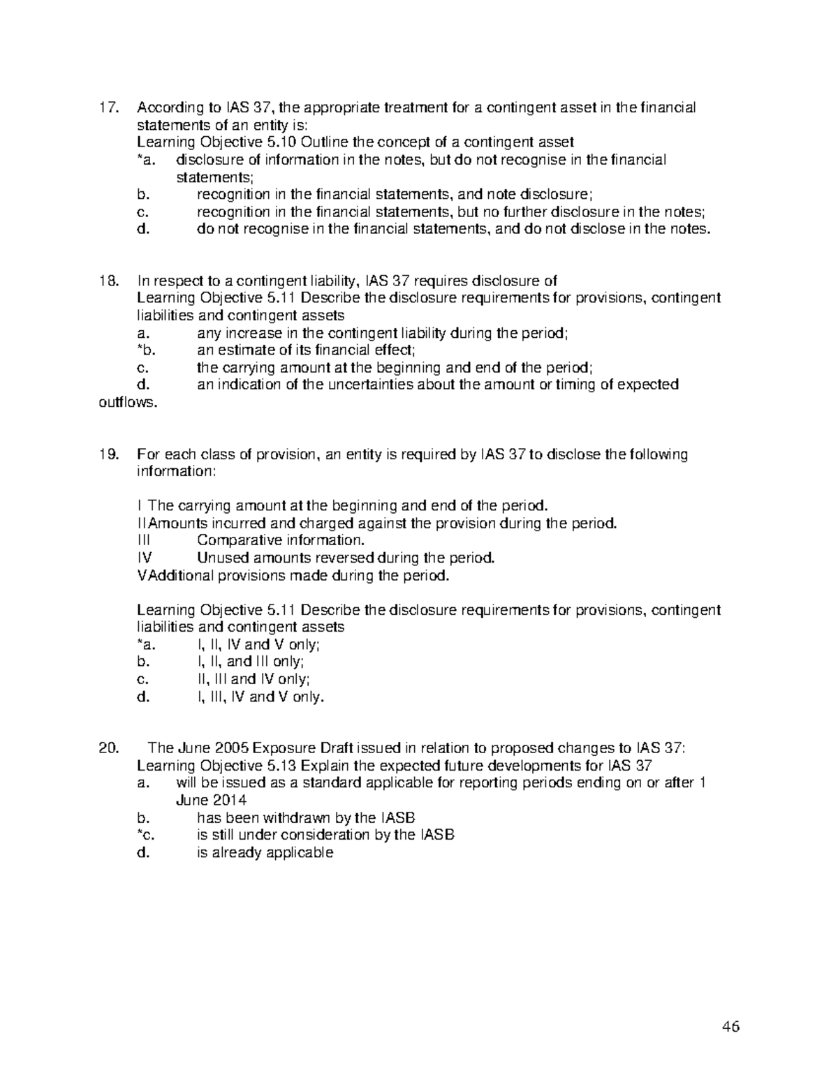 IAS 37: Contingent Assets & Liabilities Disclosure Requirements - Studocu