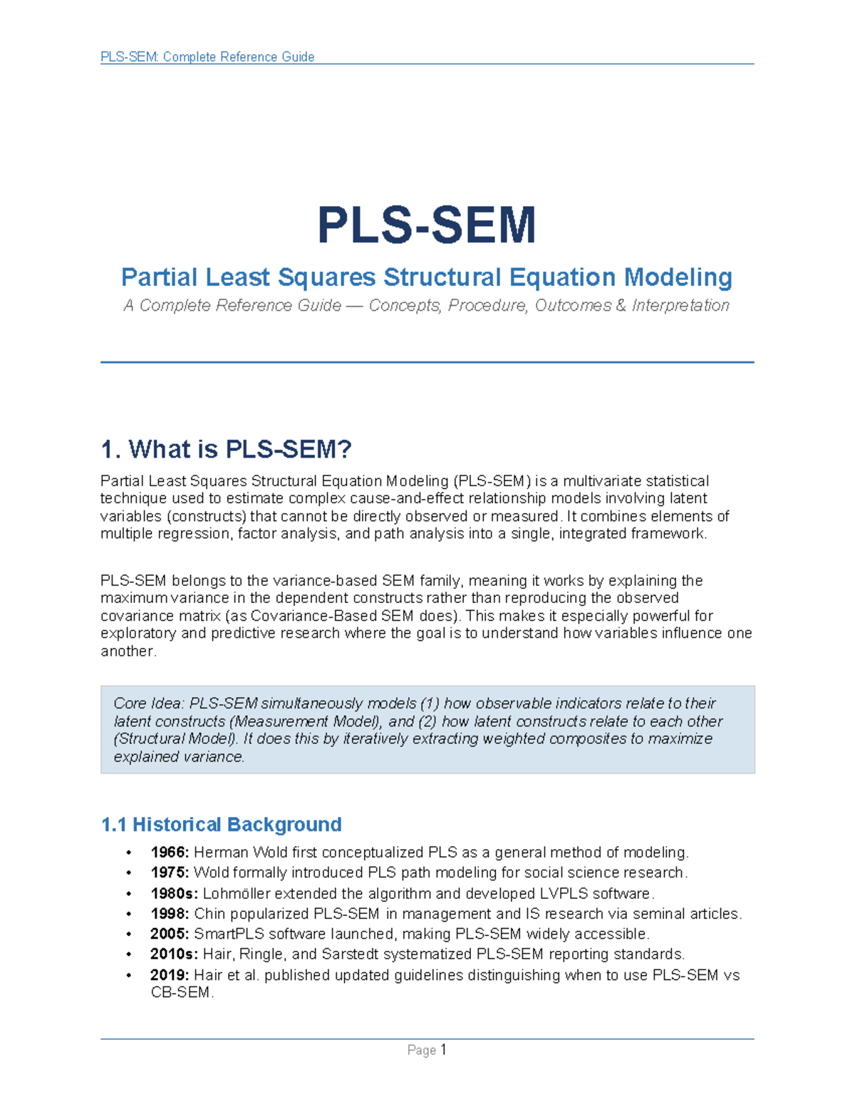 PLS SEM Complete Reference Guide: Concepts, Procedures, and ...