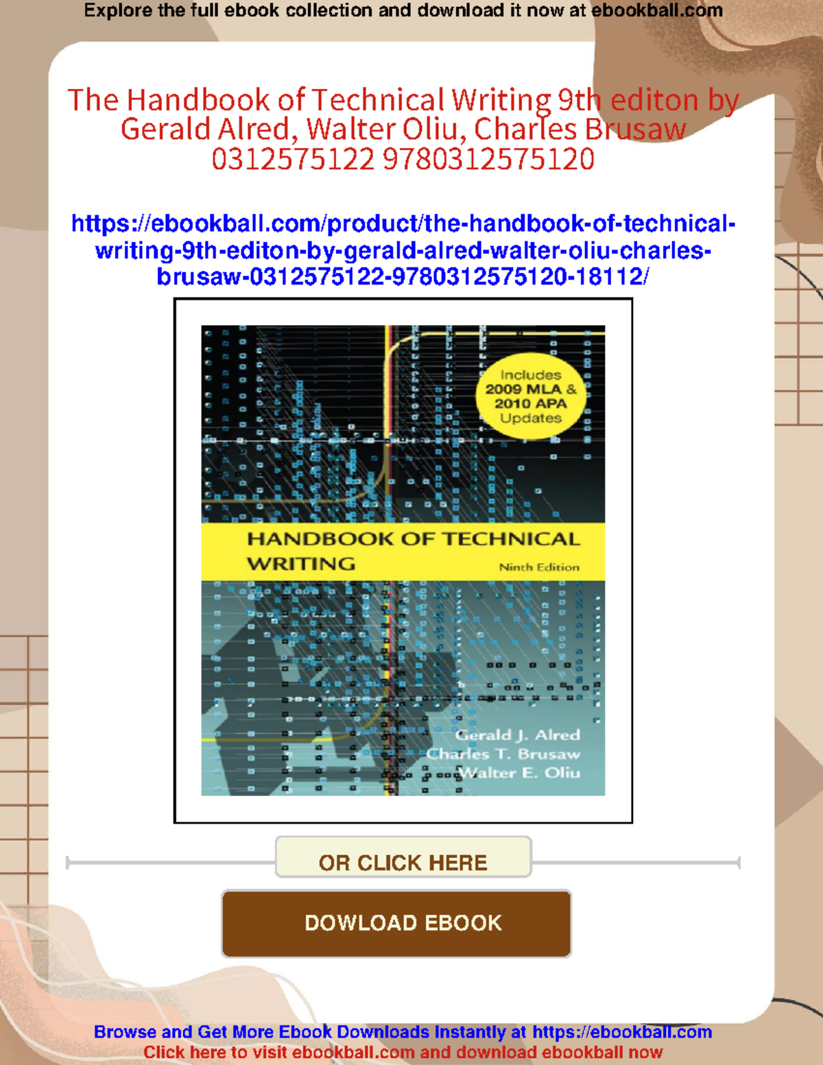The Handbook of Technical Writing 9th Edition (Course Code: HTW ...