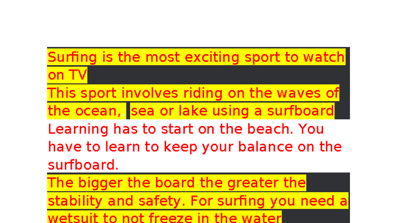 Surfing: The Thrill of Riding Waves and Its Essentials - Studocu