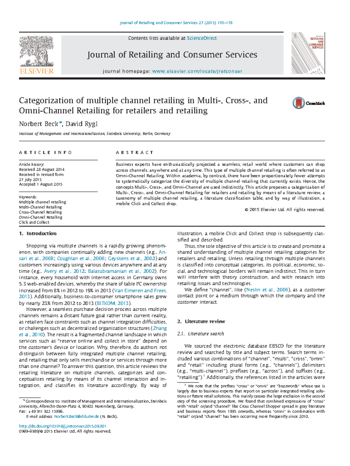 Categorization of Multi-, Cross-, & Omni-Channel Retailing Insights ...