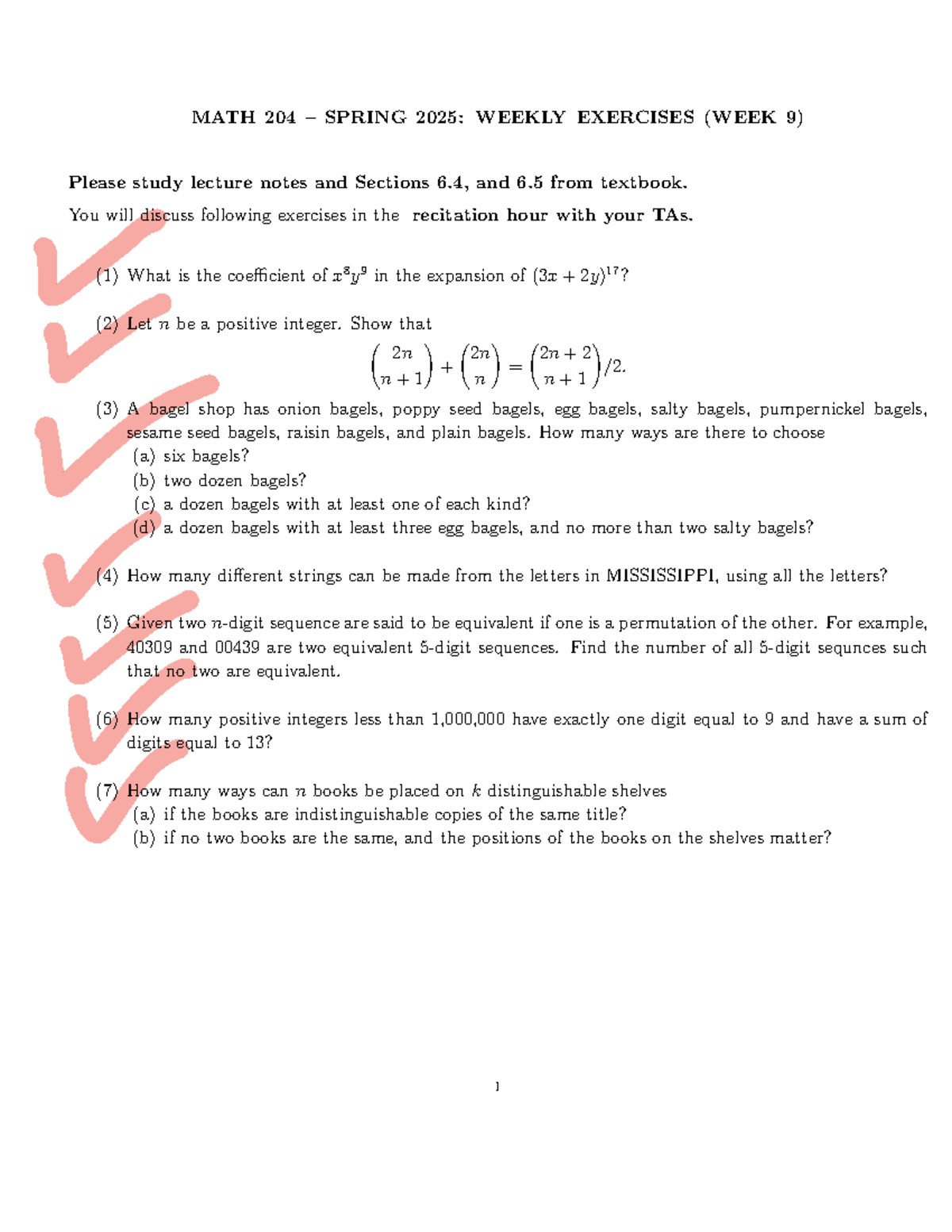 Week 9- Exercise list - math203 - MATH 204 – SPRING 2025: WEEKLY ...