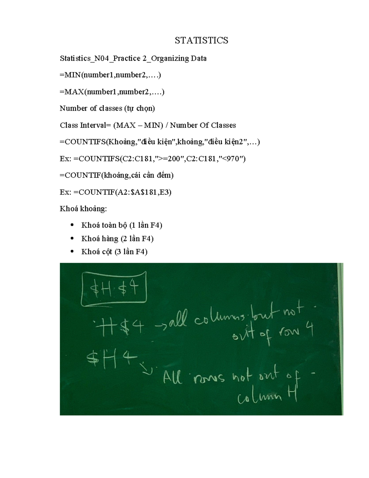 Statistics Sum Up - my sumup - STATISTICS Statistics_N04_Practice 2 ...