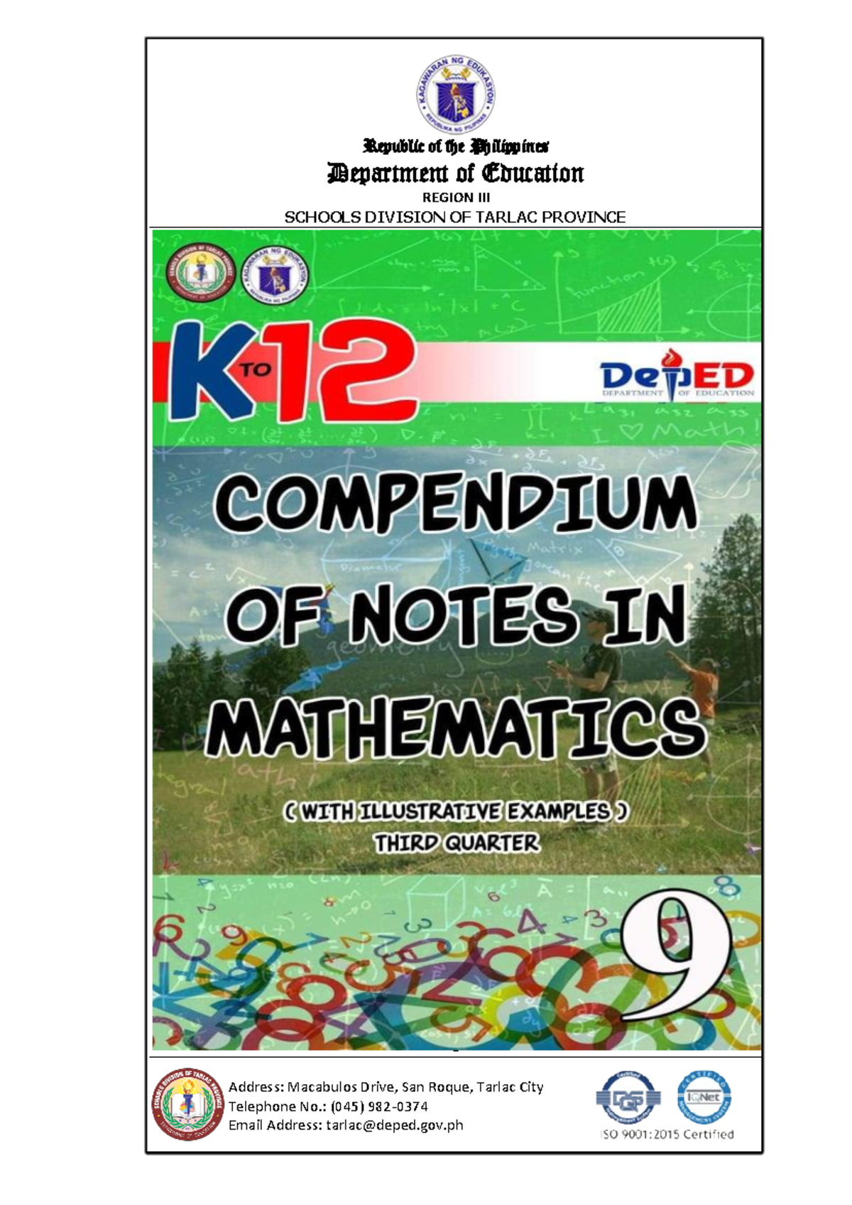 Final Exam Notes for G9 Mathematics - 3rd Quarter 2023 - Studocu