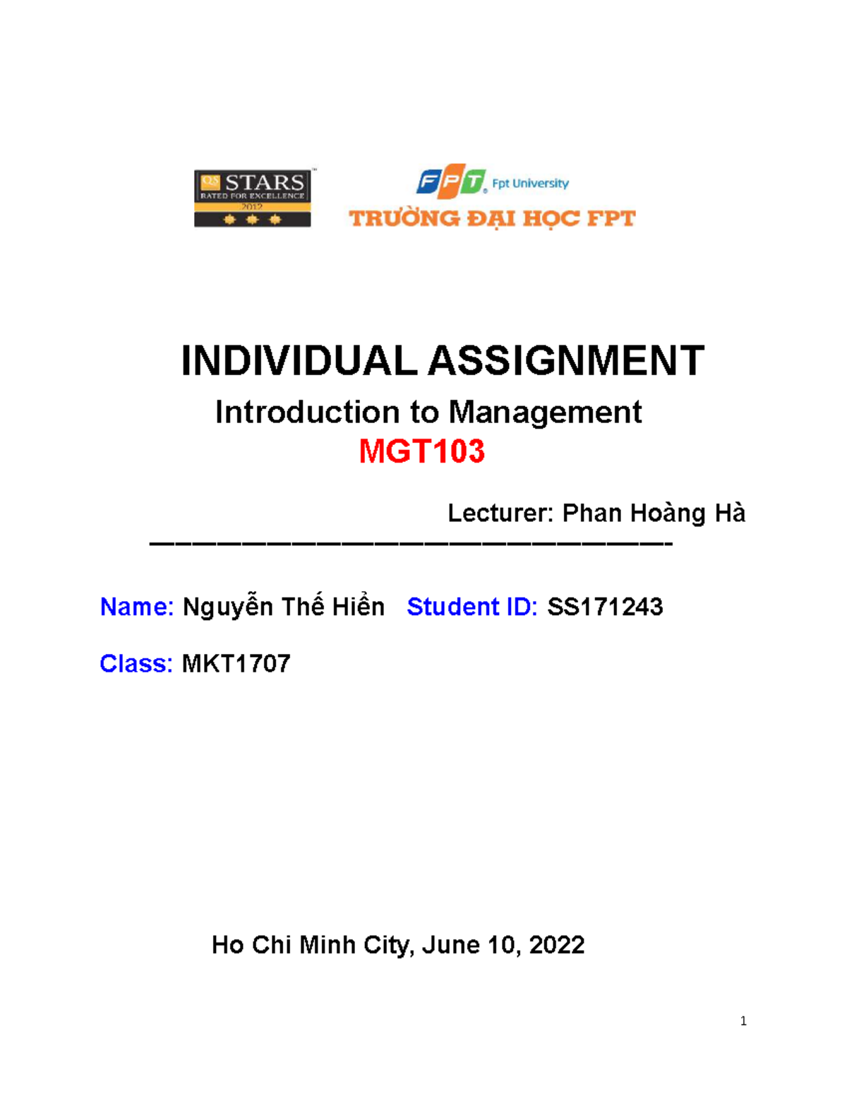 Individual Assignment - INDIVIDUAL ASSIGNMENT Introduction to ...