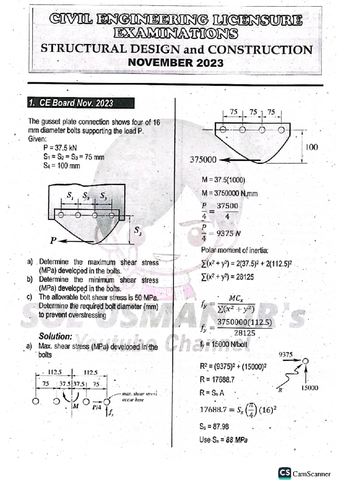 CIVIL ENGINEERING LICENSURE EXAMINATION STRUCTURAL DESIGN ...