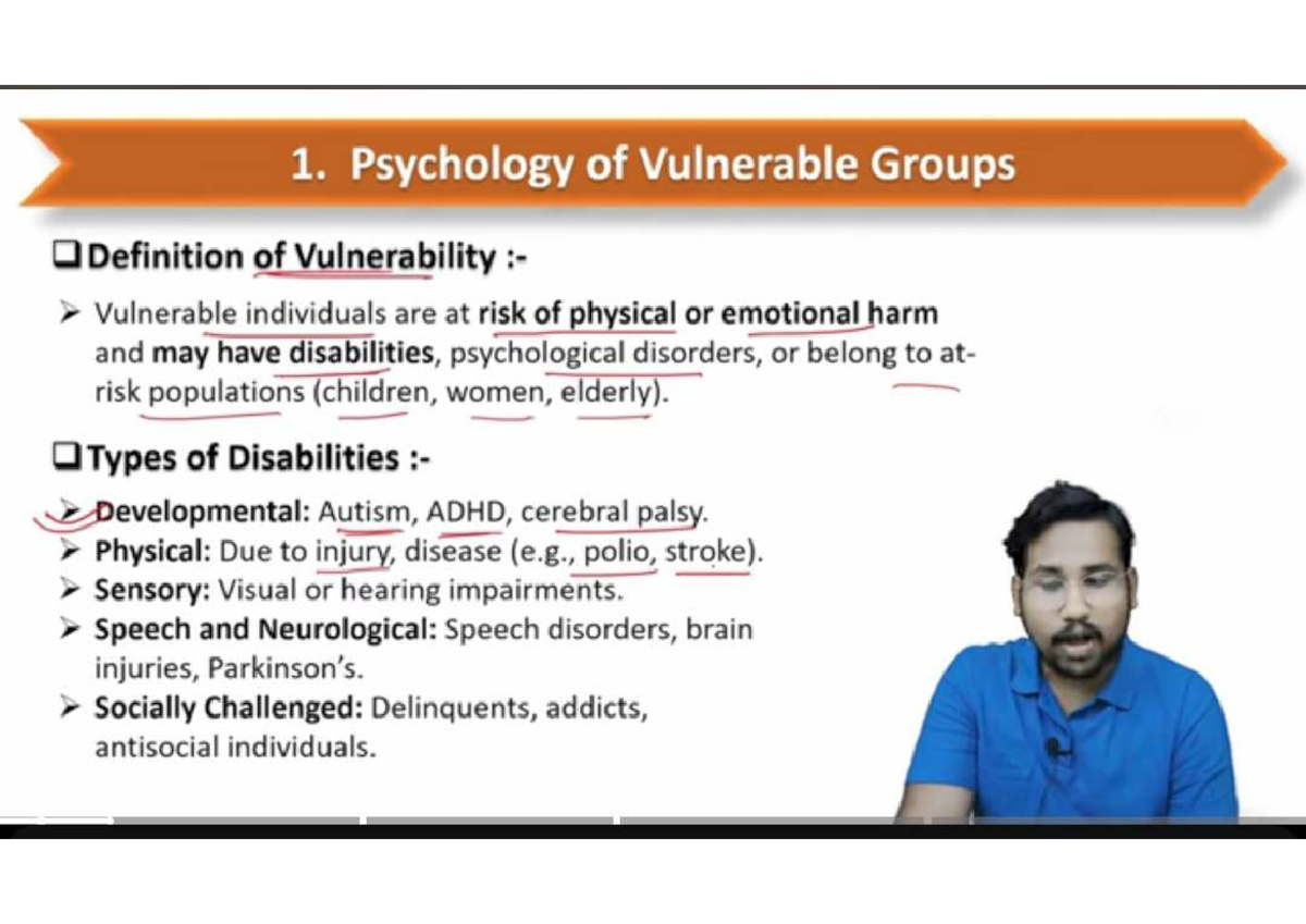 PSY 202: Psychology of Vulnerable Groups and Women Challenges - Studocu
