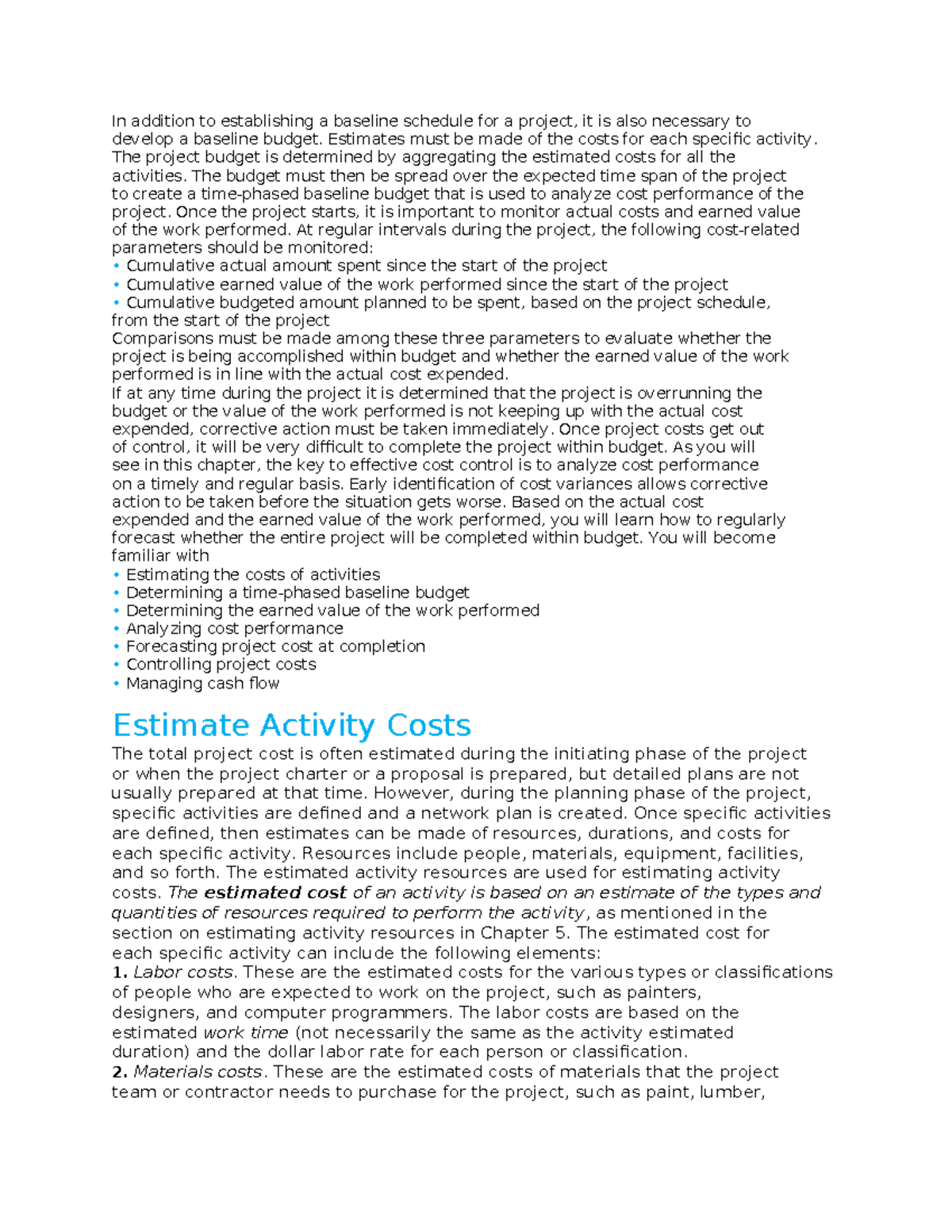Cost Control and Performance Analysis for Project Budgeting Management ...