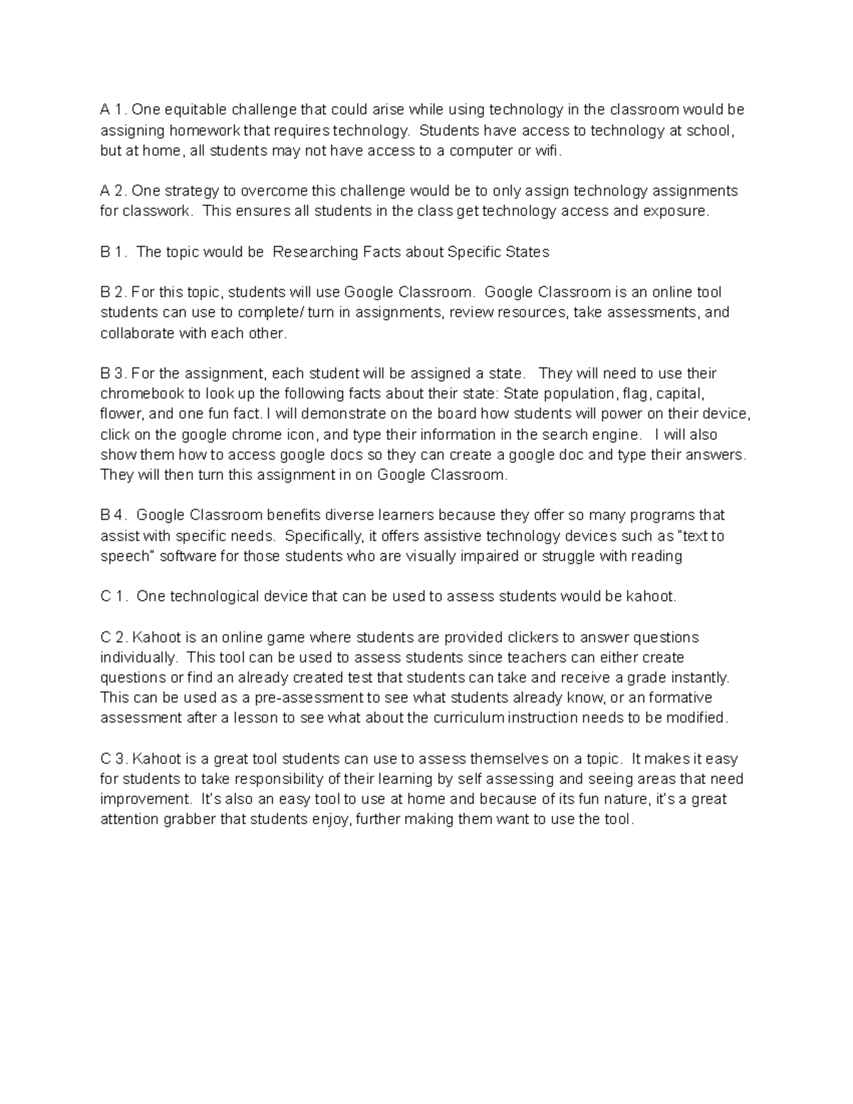 Ed Tech Task 1: Strategies for Effective Tech Use in Class - Studocu