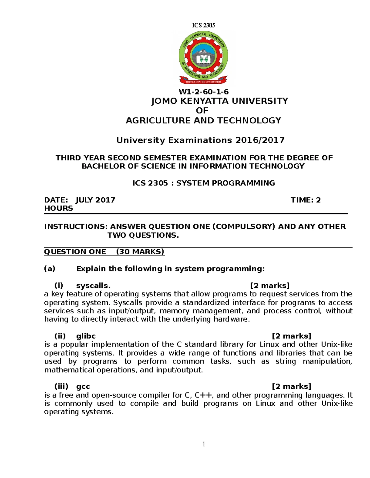 ICS 2305 - Systems Programming: Portable Executable & Unix File System ...