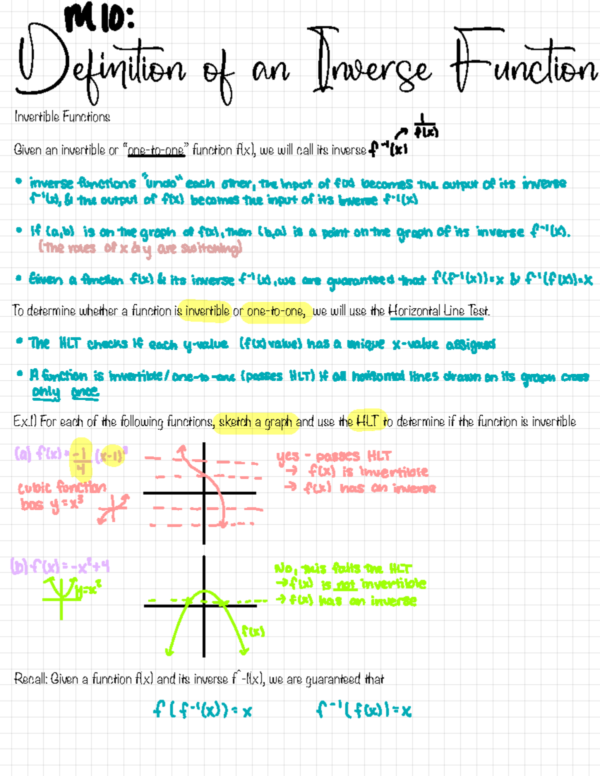 MA 111 M10 - Understanding Inverse Functions and Their Properties - Studocu