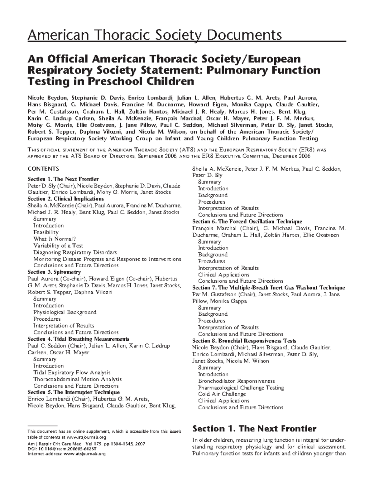 ATS Official Statement: Pulmonary Function Testing in Preschool ...
