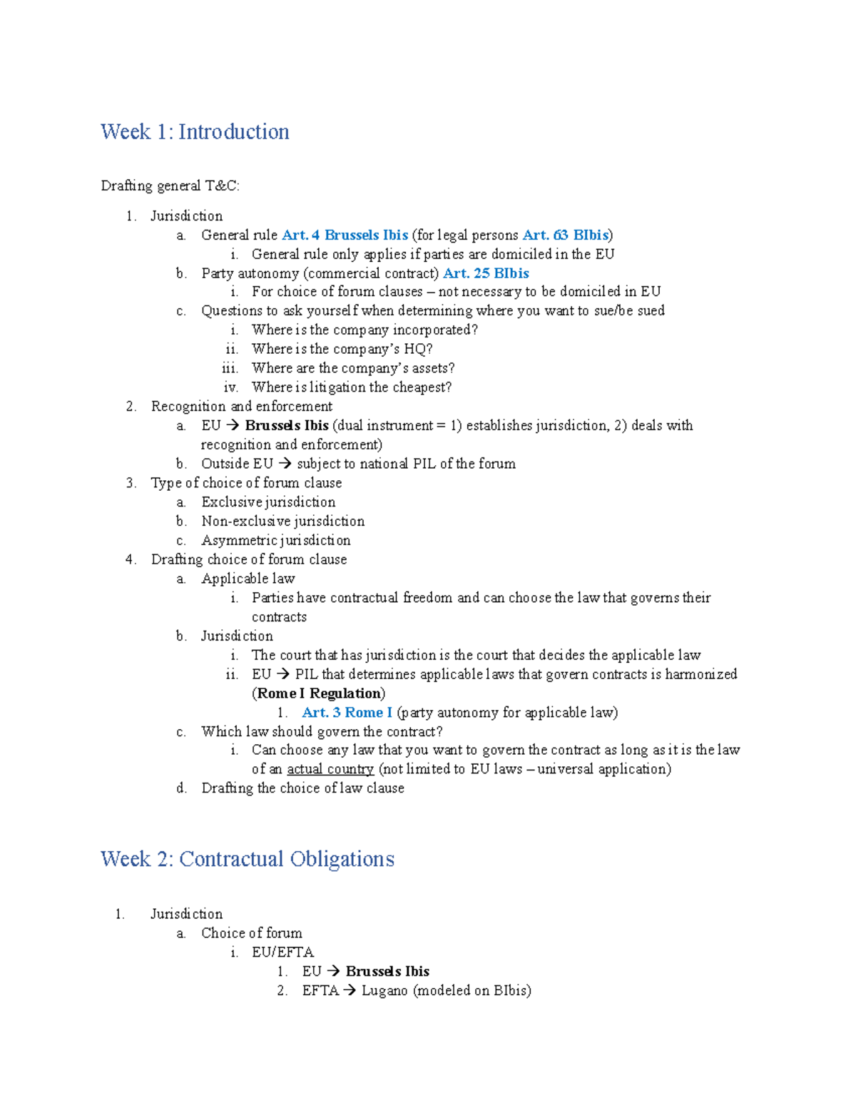 PIBL Week-by-Week Overview of Answer Structures - Studeersnel