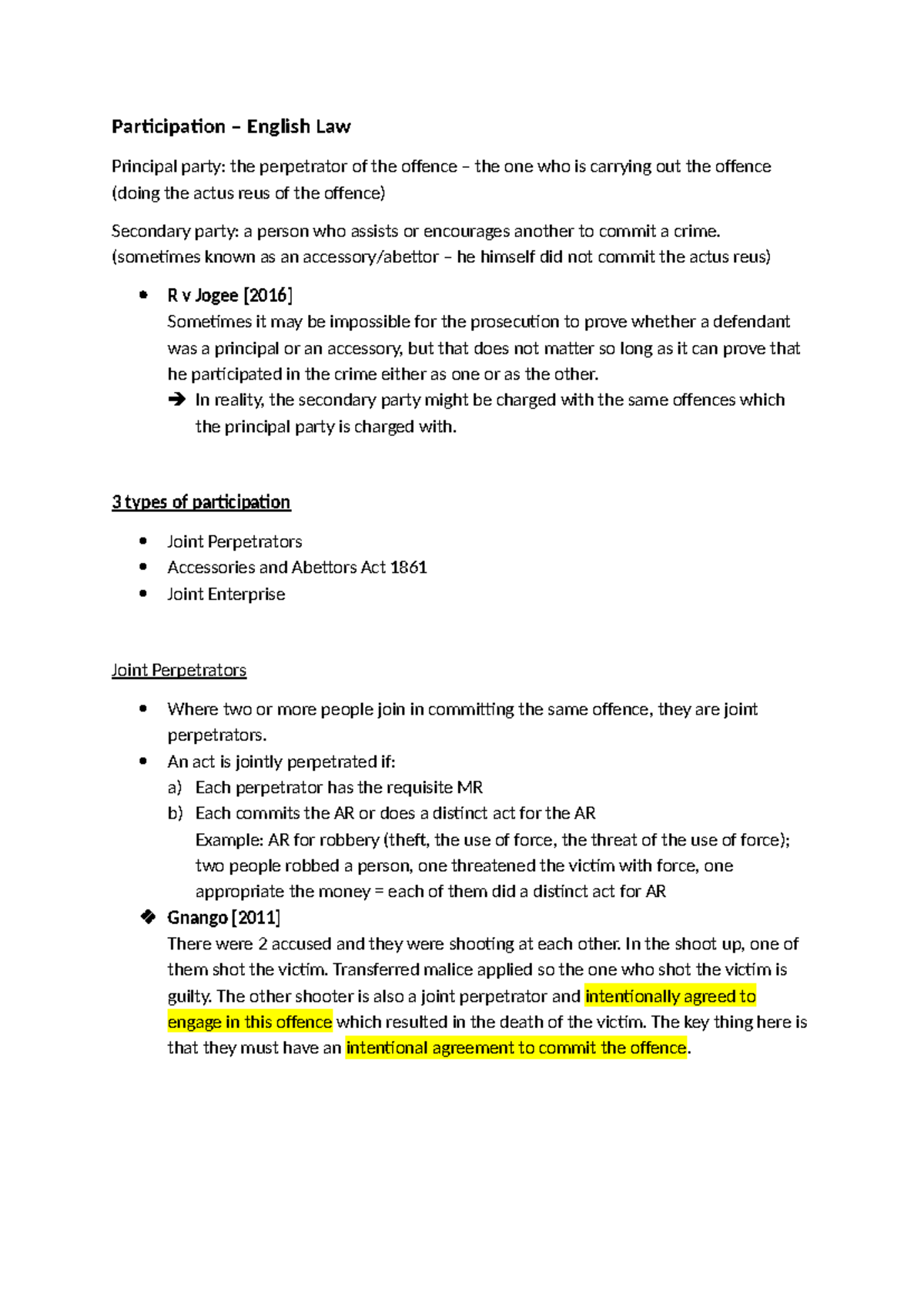 Participation in English Law: Principal and Accessory Parties - EL ...