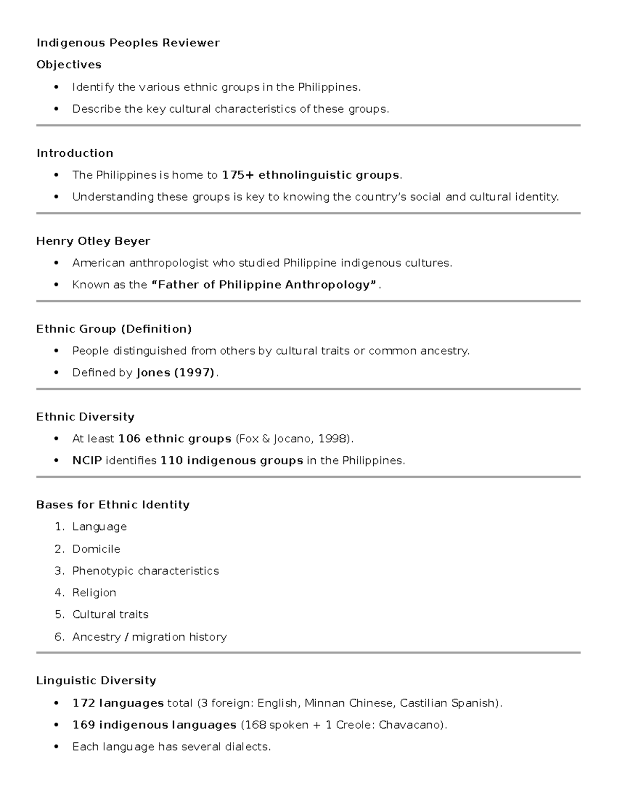 Indigenous Peoples in the Philippines: Ethnic Groups & Cultures - Studocu