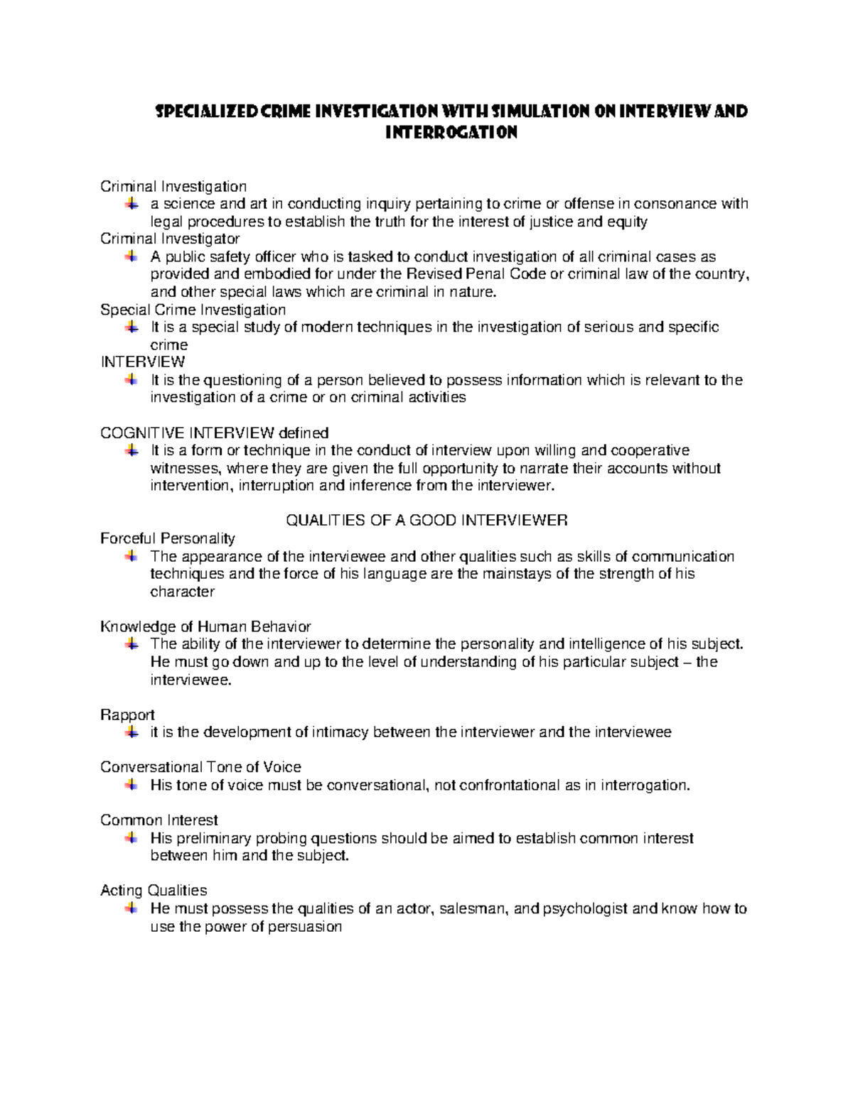 Specialized Crime Investigation: Insights on Interview & Interrogation ...