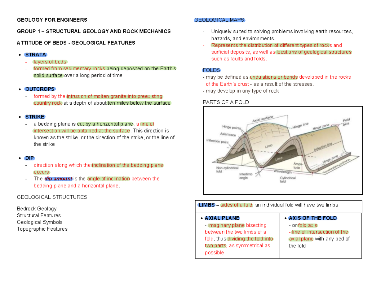 Geo rev Grp 1 2 - Summary Histología - GEOLOGY FOR ENGINEERS GROUP 1 ...