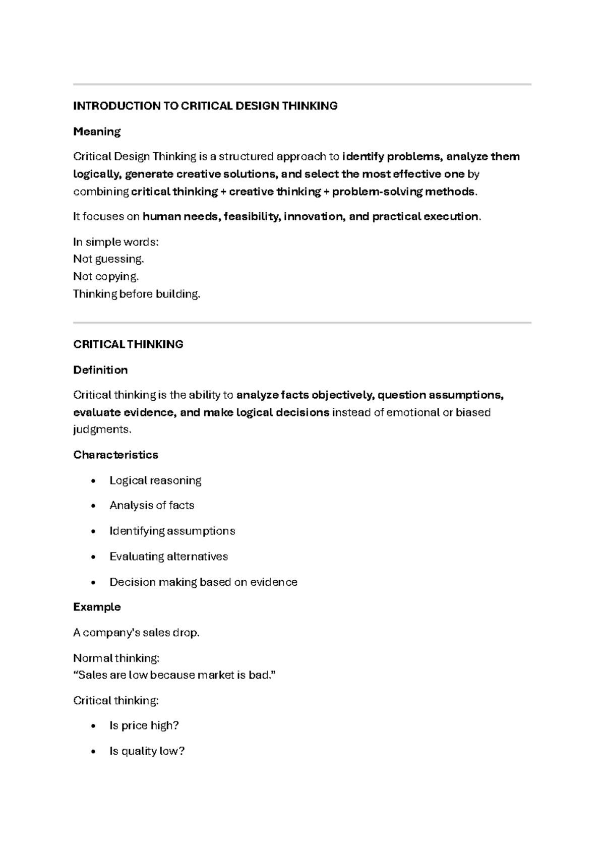 INNOVATION AND PROBLEM SOLVING: A CRITICAL DESIGN THINKING APPROACH ...