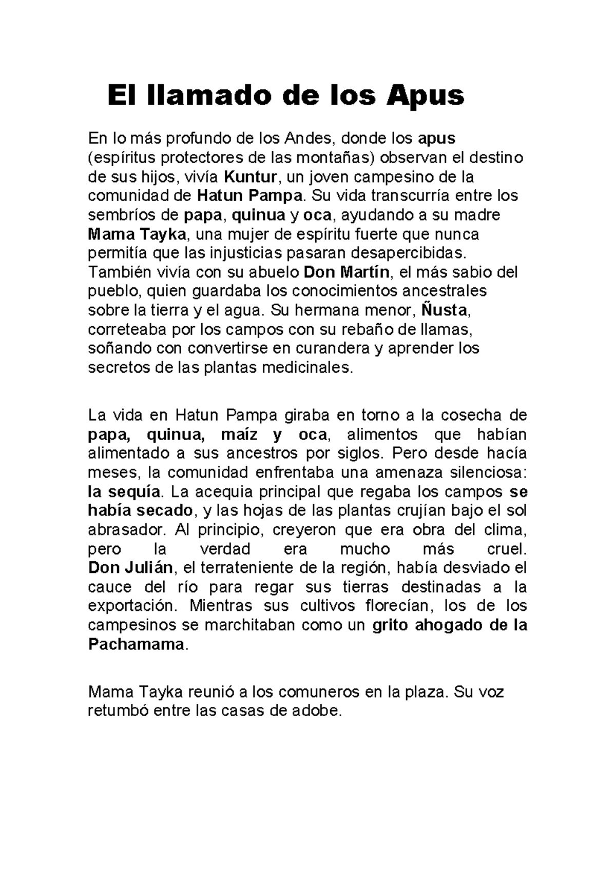 El llamado de los Apus: Justicia para Hatun Pampa - Document Preview