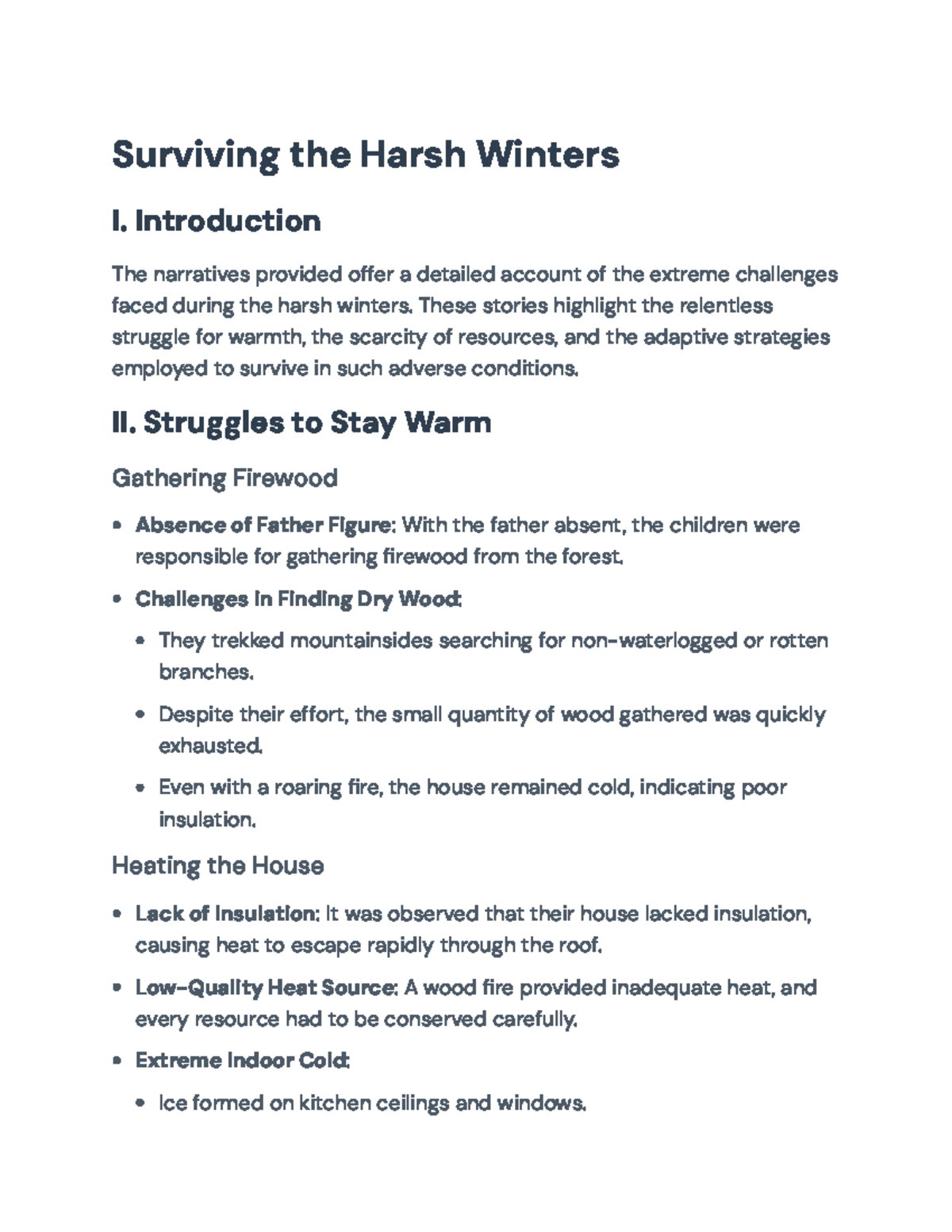 Surviving Harsh Winters: Resilience and Resourcefulness in Adversity ...