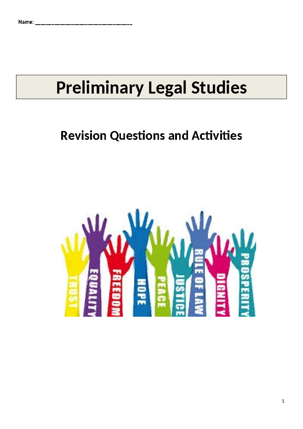 Preliminary Legal Studies Revision Questions & Activities 2021 Exam ...