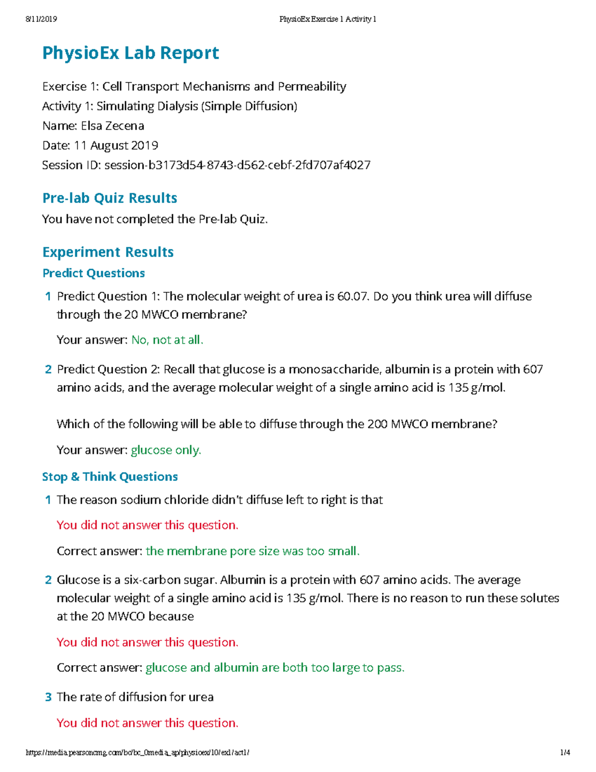 Physio Ex Exercise 1 Activity 1 - Experiment Results Predict Questions ...