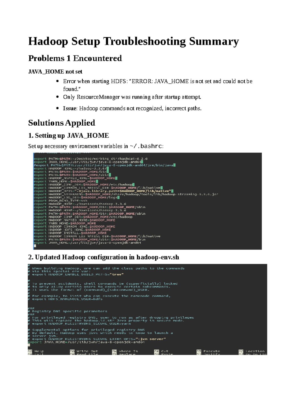 Hadoop Setup Troubleshooting Guide: Common Issues & Solutions - Studocu