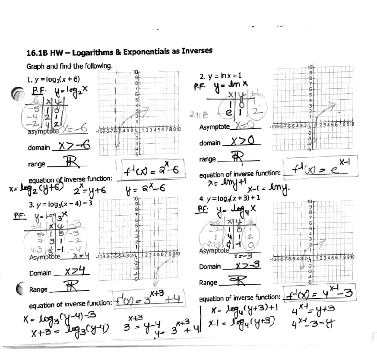 MATH101: Logarithms & Exponentials Homework Worksheet - Apr 25, 2024 ...
